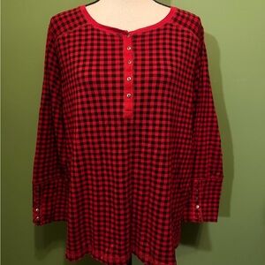 Chaps Red Shirt with Black Accents